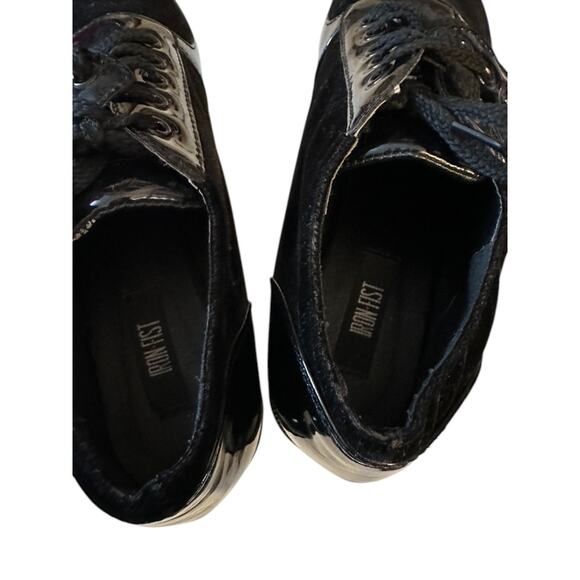 Iron Fist Creature of The Night Black Batwing Platform Shoes US 7 Goth Alt Punk - Picture 7 of 7